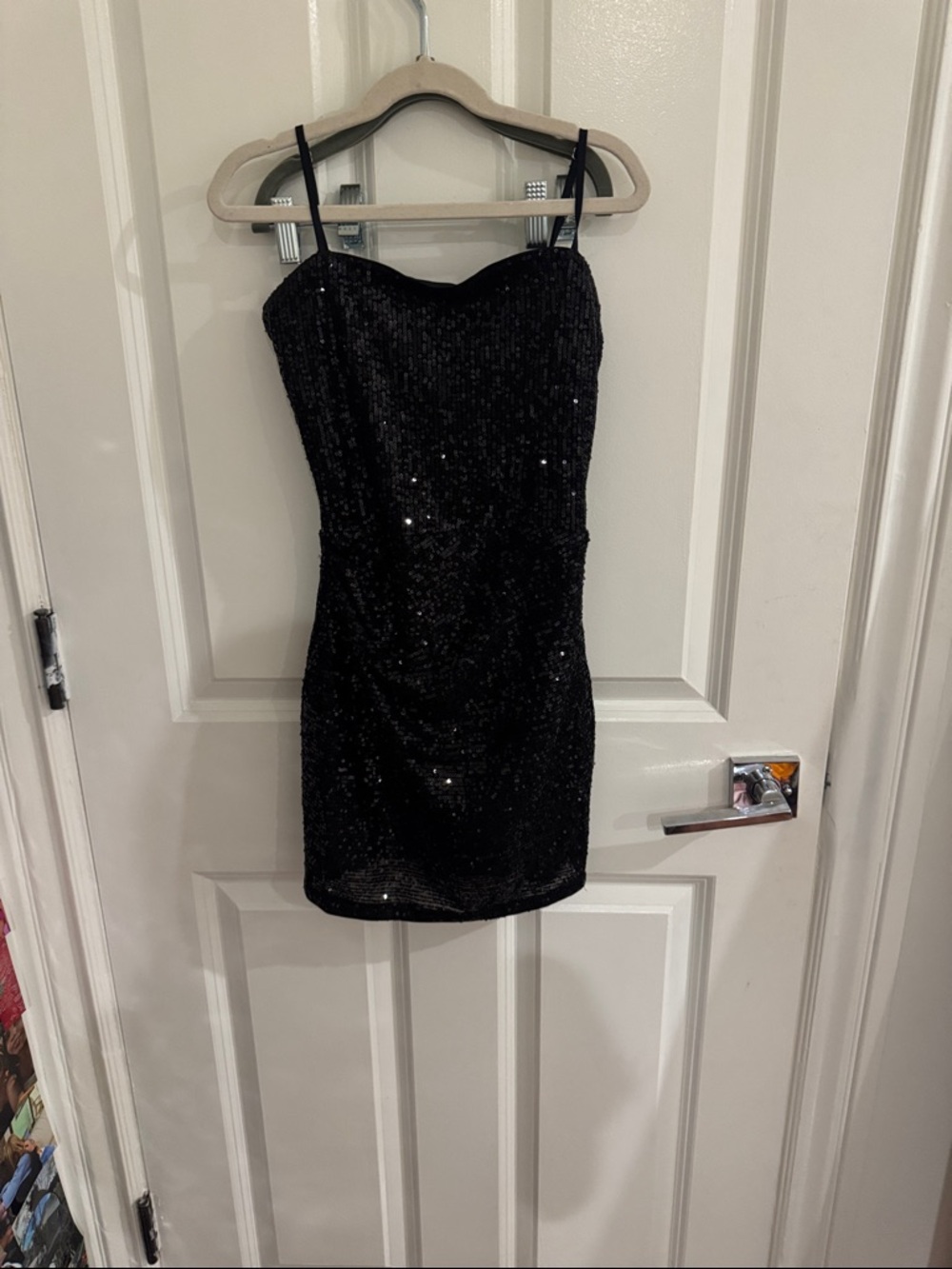 Katie J black girls mini sequin dress